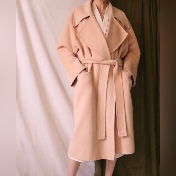 Metaformose Double Faced Wool Cashmere Coat, Beige - Picture 1 of 11